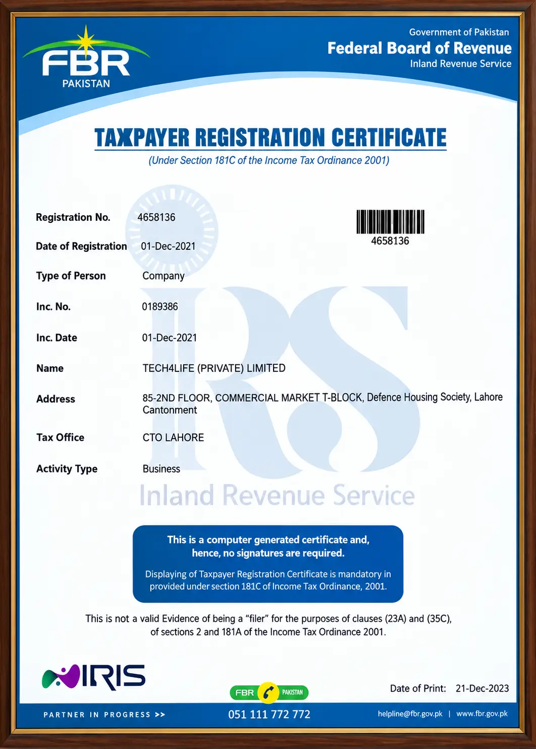 FBR Registration